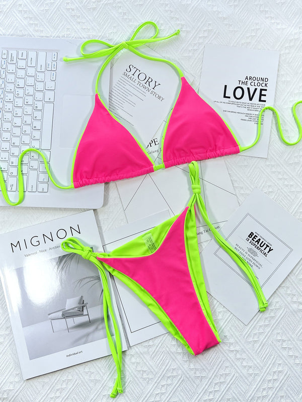 Pink Triangle Bikini Set