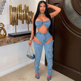 Denim Pants Set