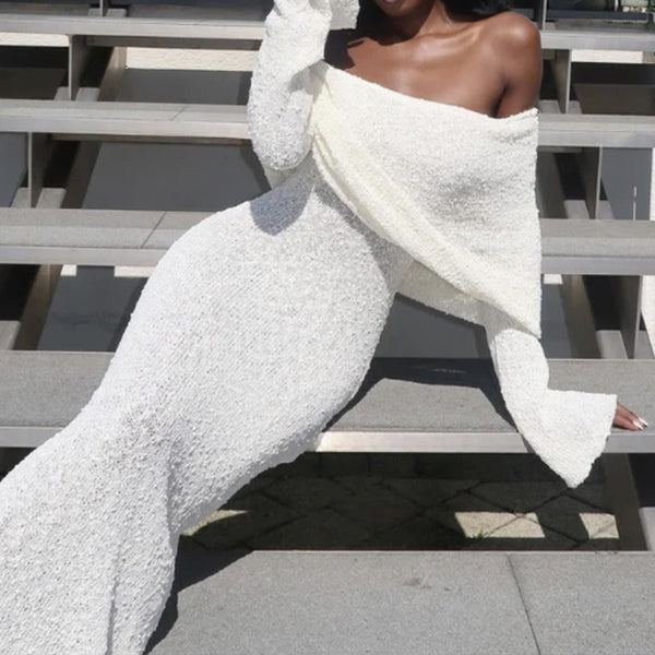Off-shoulder Lapel Dress