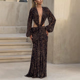 V-neck Leopard Dress