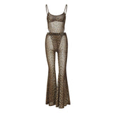Leopard Mesh Two-Piece Set