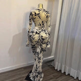 Mesh Floral Pleated Dress