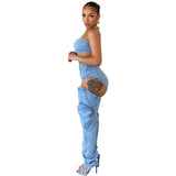 Denim Pants Set
