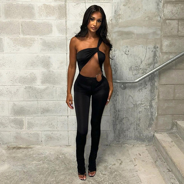 Shoulder Midriff Jumpsuit