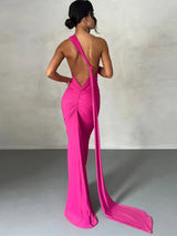 One Shoulder Backless Adjustable Dress