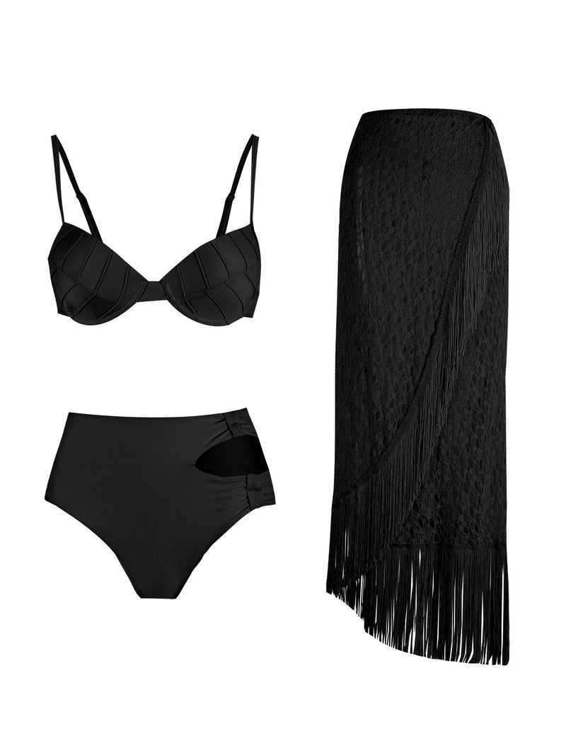 Tassel 3 Piece Bikini Set