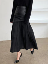 Pleated PU Skirt