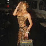 Leopard Mesh Two-Piece Set
