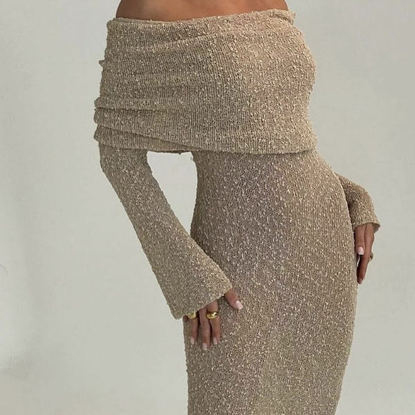 Off-shoulder Lapel Dress